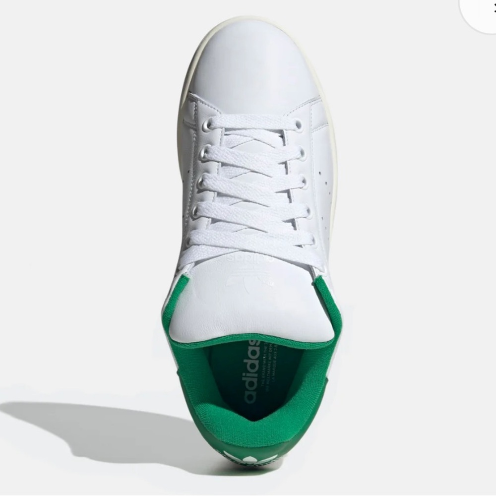 Adidas Stan Smith Sneakers XLG White and Green Tennis Shoes euro 38 US 7.5 New!